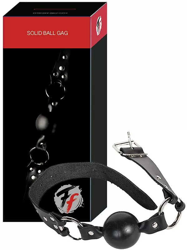 Кляп-шар Solid Ball Gag кожаный – черный	