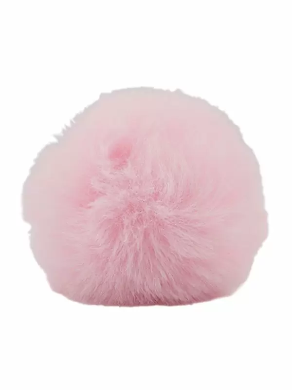 Серебристая анальная пробка с розовым заячьим хвостиком (Small) Kanikule