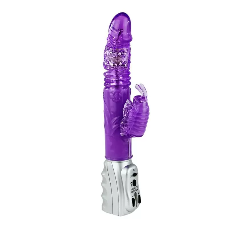 Ротатор с вибростимуляцией клитора и толкательными движениями Mariposa Tulip – фиолетовый 