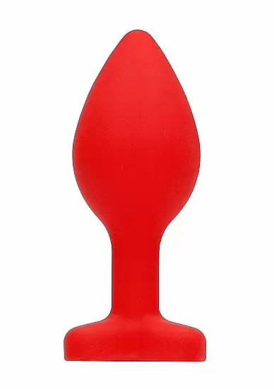 Анальная пробка из силикона Diamond Heart Butt Plug - Large - Red
