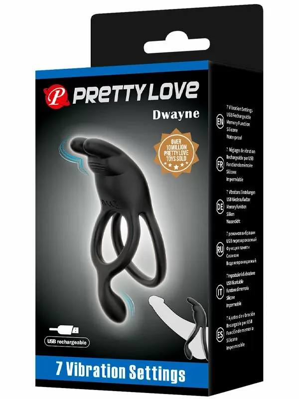 Перезаряжаемое эрекционное виброкольцо Baile Dwayne, с подхватом мошонки, стимуляция клитора, силикон