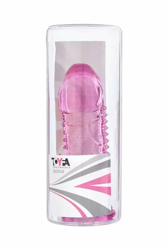 Насадка на пенис TOYFA с клиторальным стимулятором - розовый