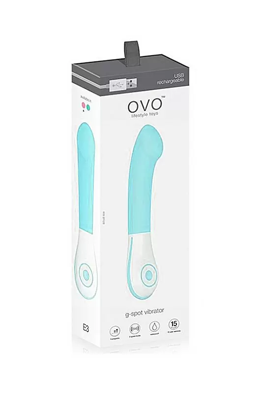 Перезаряжаемый вибромассажер Ovo E3 для стимуляции точки G - голубой