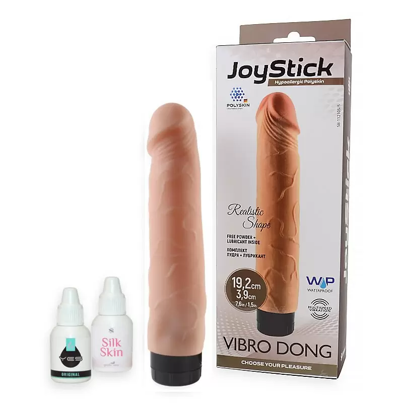 Реалистичный вибратор JoyStick 19,2 х 3,9 см – телесный