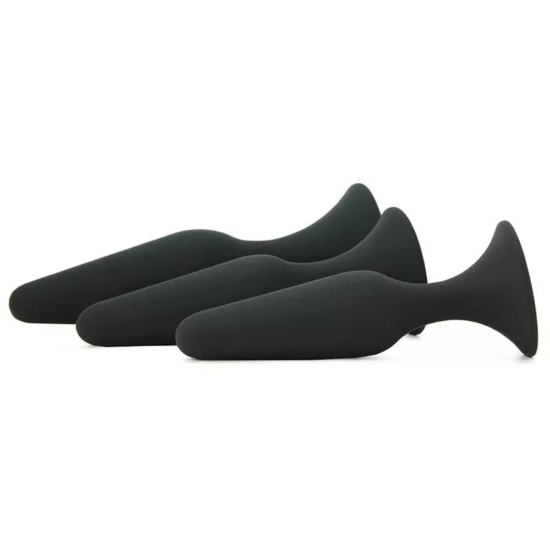 Набор из 3-х анальных пробок Renegade  Sliders на присоске – черный