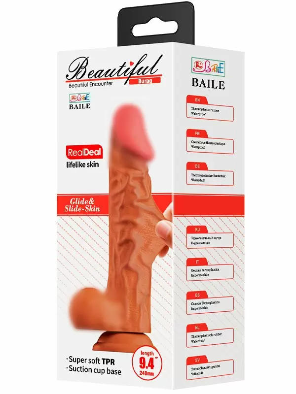 Реалистичный фаллоимитатор Baile, 18 см, ТПР, с мошонкой