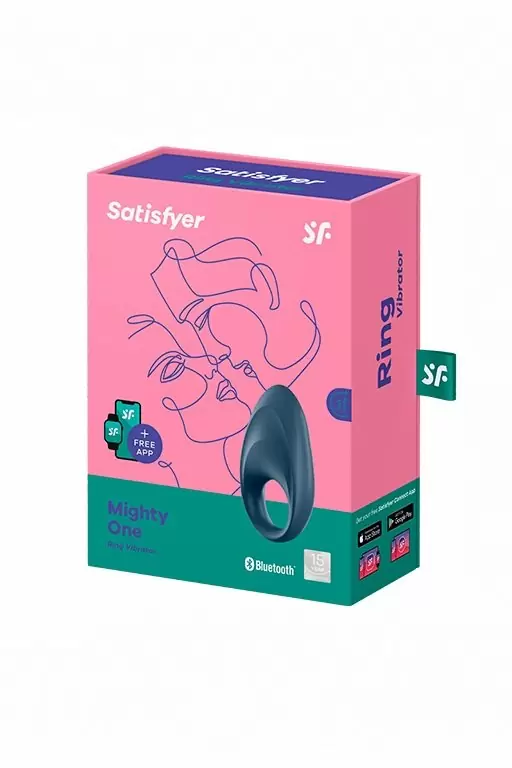 Эрекционное кольцо Mighty One с возможностью управления через приложение - черный