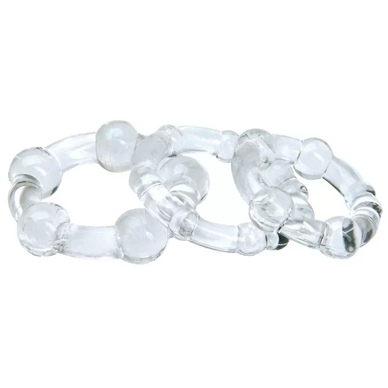 Набор из трех эрекционных колец Sex Please! Come on Love Ring Trio – прозрачные