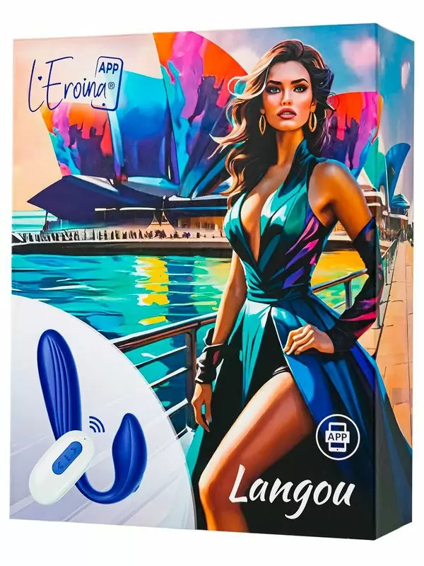 Вибратор-кролик L`Eroina APP LANGOU, управление через приложения, 16,5 см, силикон, синий