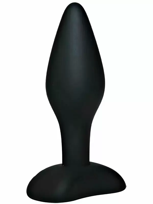 Гладкая анальная пробка Black Velvets, 9 см, силикон, черный