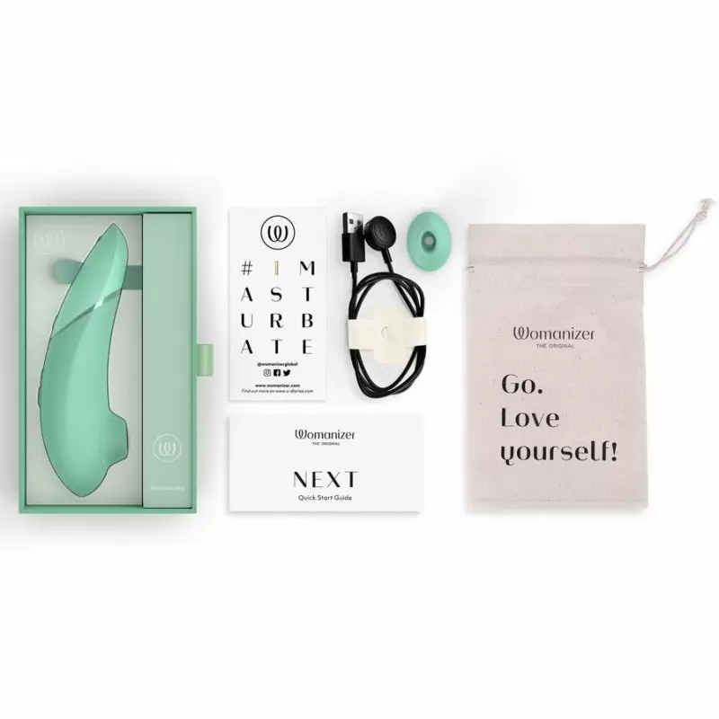 Бесконтактный стимулятор клитора Womanizer Next, технология Pleasure Air, 14 скоростей, зеленый