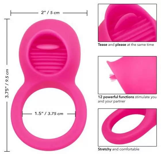 Эрекционное кольцо Silicone Rechargeable Teasing Tongue Enhancer
