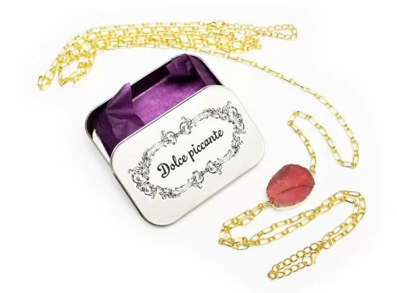 Золотистое колье на тело ручной работы с натуральным камнем Dolce Piccante Golden Vento - S