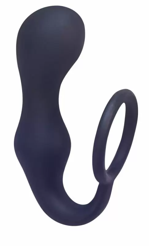 Анальный стимулятор с эрекционным кольцом Double Pleasure Anal Plug – черный 