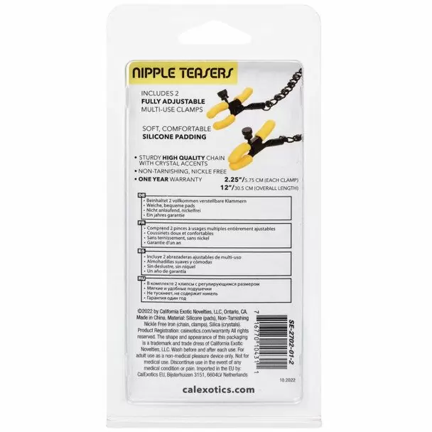 Металлические зажимы для сосков с силиконовыми насадками BOUNDLESS NIPPLE TEASERS