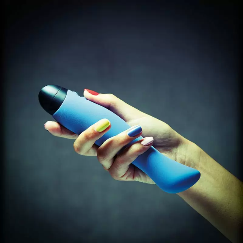 Вибратор Fun Factory Gigolino с изогнутой головкой, 20,5 см, силикон, голубой