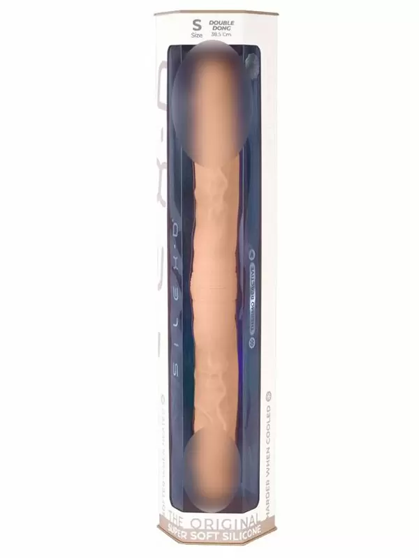 Реалистичный фаллоимитатор SILEXD Model 1, двусторонний, 38,5 см, силикон, телесный