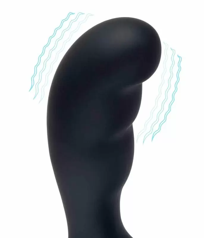 Мощный стимулятор простаты BlueLine Prober , с пультом Д/У, 12,5 см, 4 режима, силикон