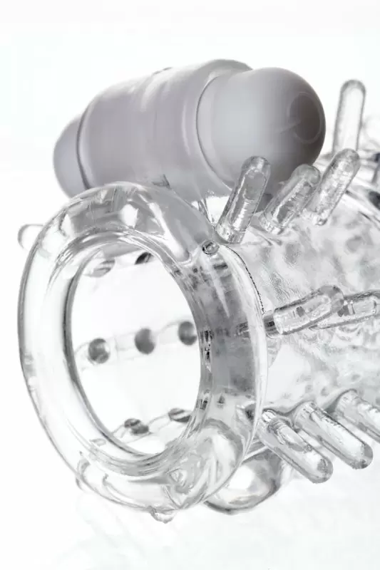 Увеличивающая насадка на пенис TOYFA A-Toys с вибрацией – прозрачный