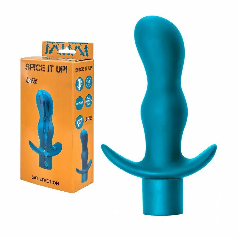 Анальная пробка с вибрацией Spice it up Satisfaction Aquamarine 8002-03Lola