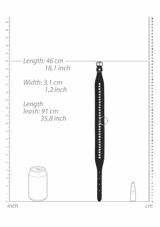 Ошейник Diamond Studded Collar With Leash