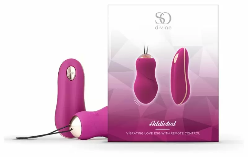 Ярко-розовое виброяйцо So Divine Get Lucky USB Vibrator