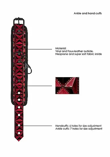 Крестообразный фиксатор с наручниками и наножниками Luxury Hogtie цвет бордовый