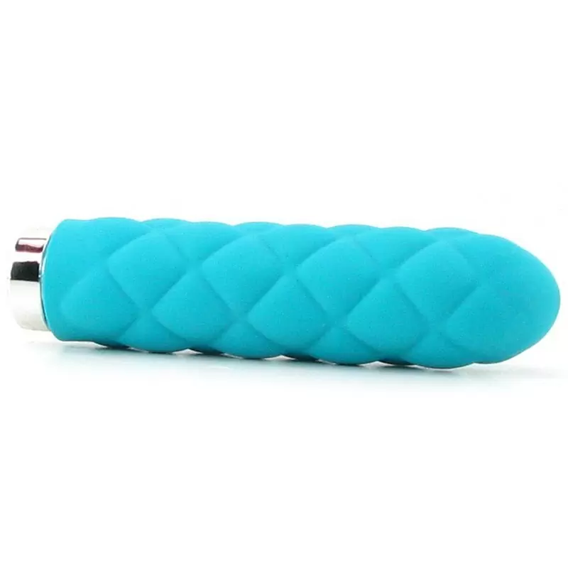 Мини вибромассажер с насадкой Charms Plush - Blue