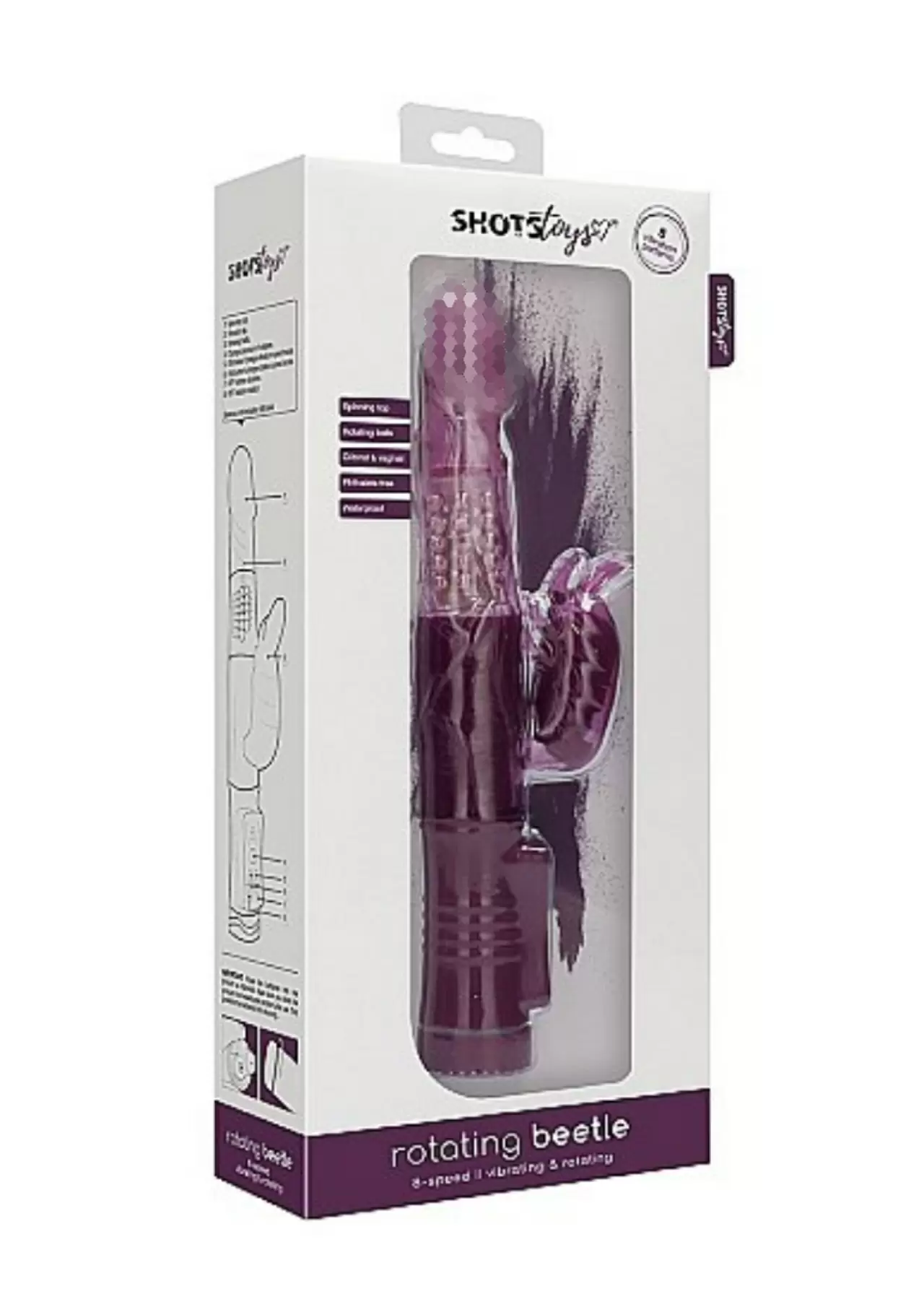 ВИБРАТОР КРОЛИК ROTATING BEETLE - фиолетовый