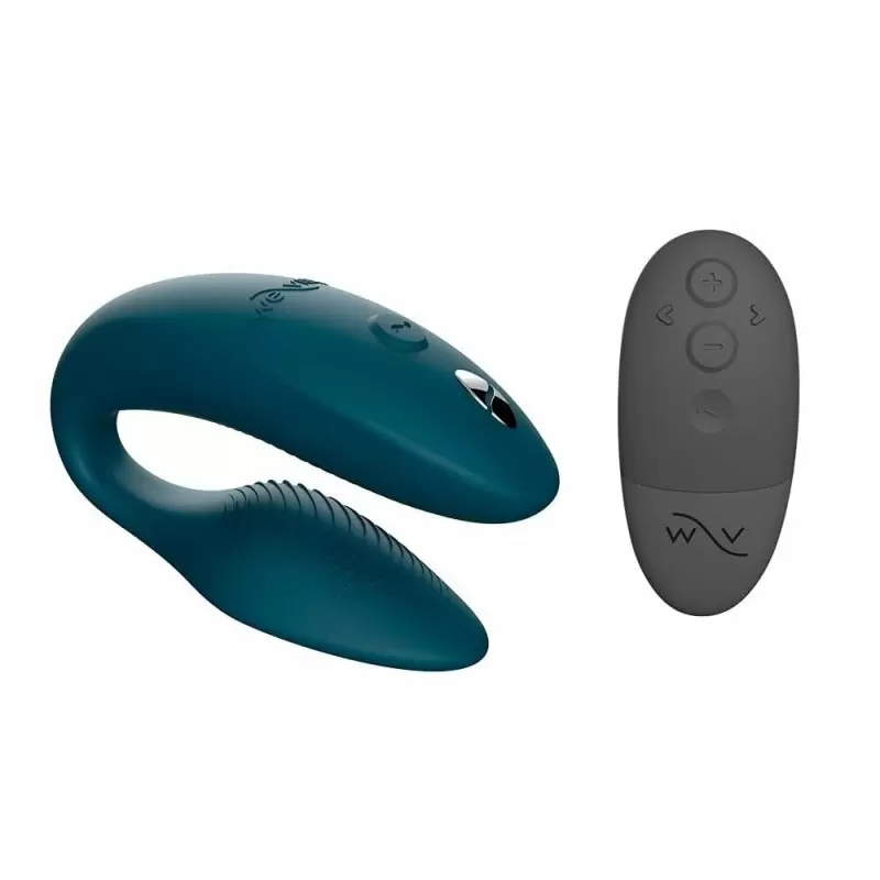 Вибратор для пар We-Vibe Sync 2, с пультом Д/У, 7 см, зеленый вельвет