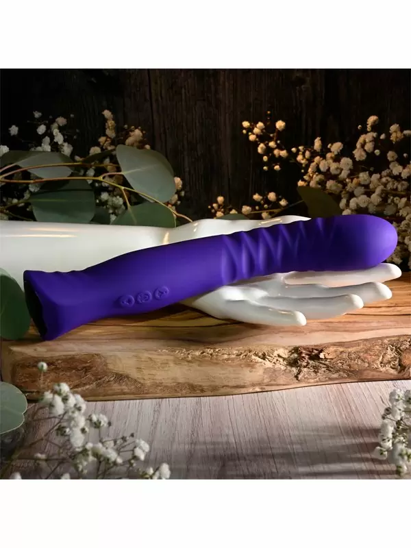 Рельефный вибратор Evolved Trixxxie, 22,2 см, 7 режимов, силикон, фиолетовый