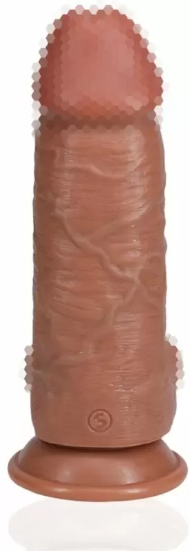 Реалистичный фаллоимитатор Shots Toys Extra Thick Straight with Balls с мошонкой, на присоске, с набухшими венами, 20,3 см х 6,6 см, ПВХ