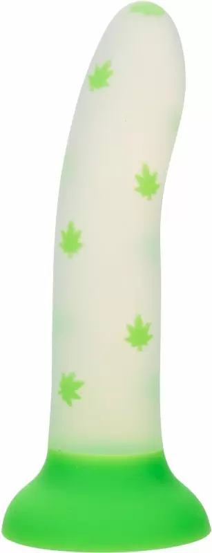 Светящийся фаллоимитатор California Exotic Novelties Glow Stick Leaf, 15,2 см, силикон, белый с зелёным