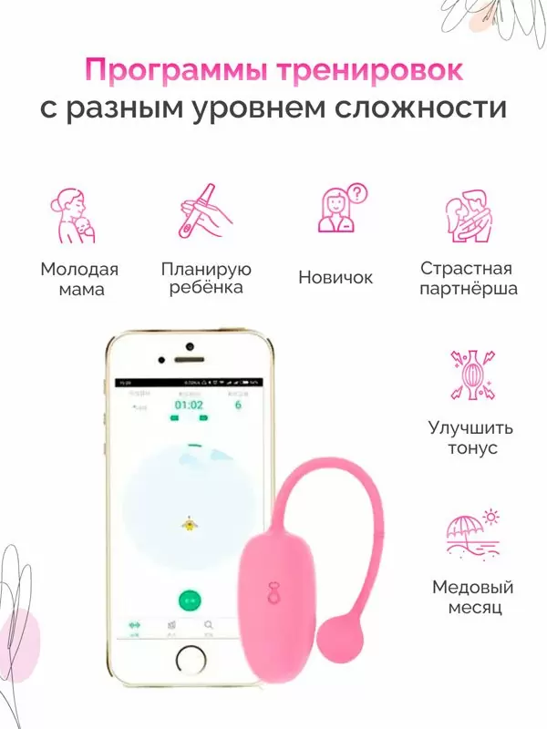 Компактный тренажер Кегеля Magic Motion Kegel Coach, диаметр 3см, розовый