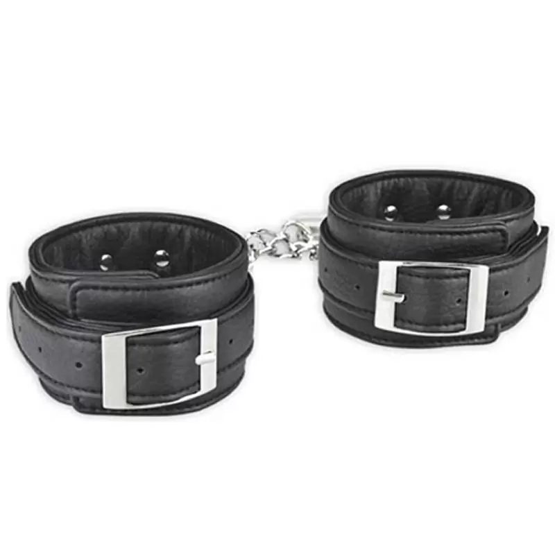 Унисекс поножи с цепями Unisex Leatherette Ankle Cuffs – черный