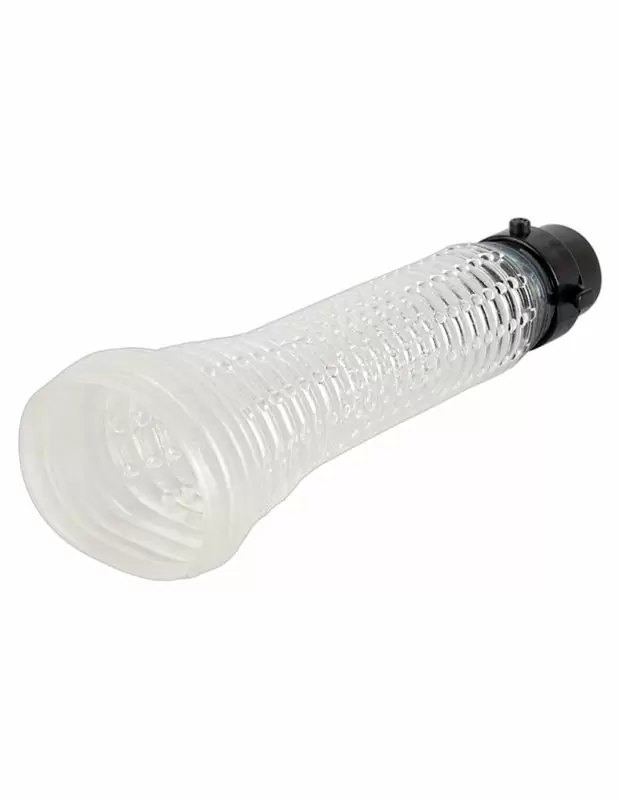 Нереалистичная вибропомпа-мастурбатор Orion Vibrating Multi Pump &amp Masturbator, 34 см, 5 скоростей, черный с прозрачным