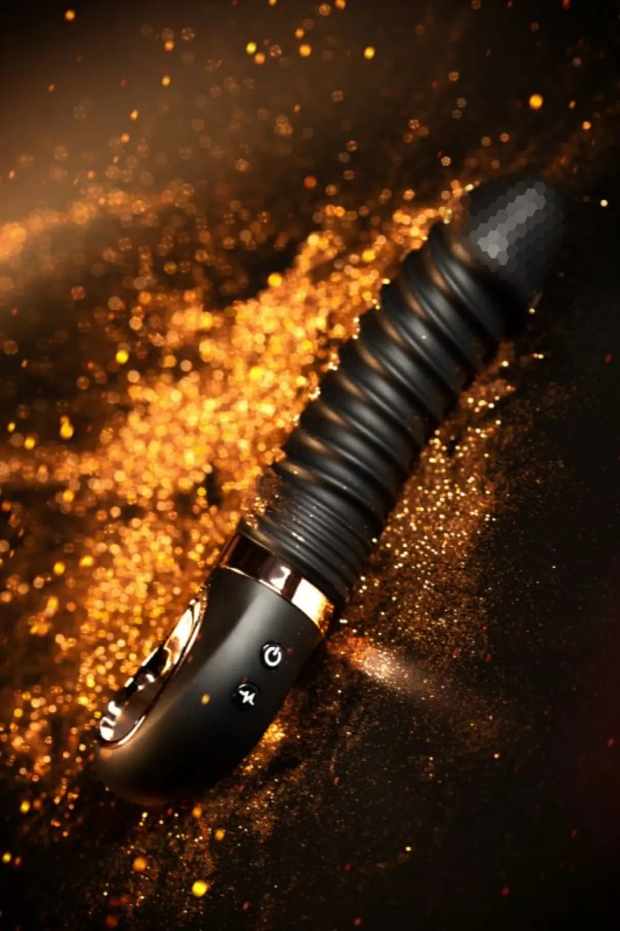 Черный рельефный вибратор Waname D-Splash Hurricane. 14 см. Силикон