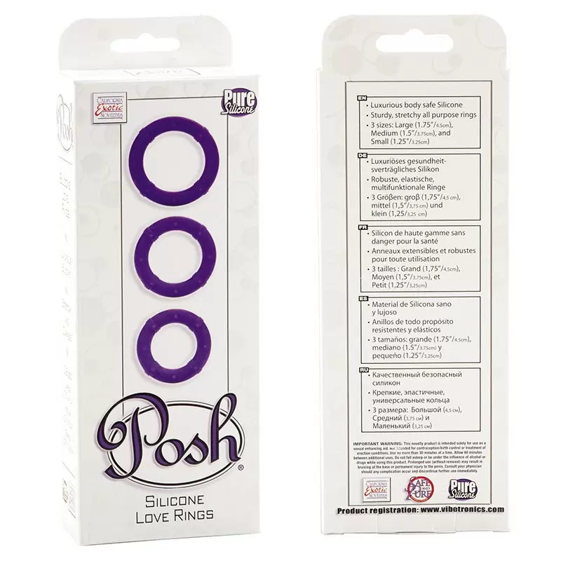 Набор эрекционных колец Posh фиолетовый