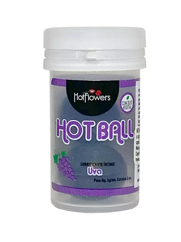 Лубрикант в виде двух шариков Hot Flowers Aromatic Hot Ball, масляная основа, виноград, 6 грамм