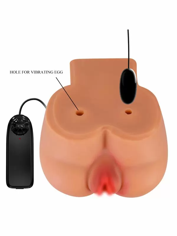 Реалистичный мастурбатор Baile Kylie, попка, с вибропулей, два отверстия, 14,8 см, телесный 