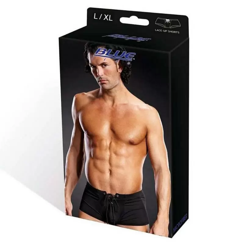 Черные боксеры BlueLine на шнуровке – L/XL
