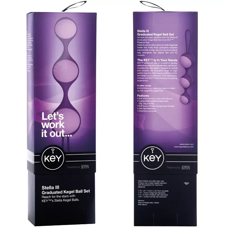 Набор из 3-х вагинальных шариков разного веса Stella III - Lavender