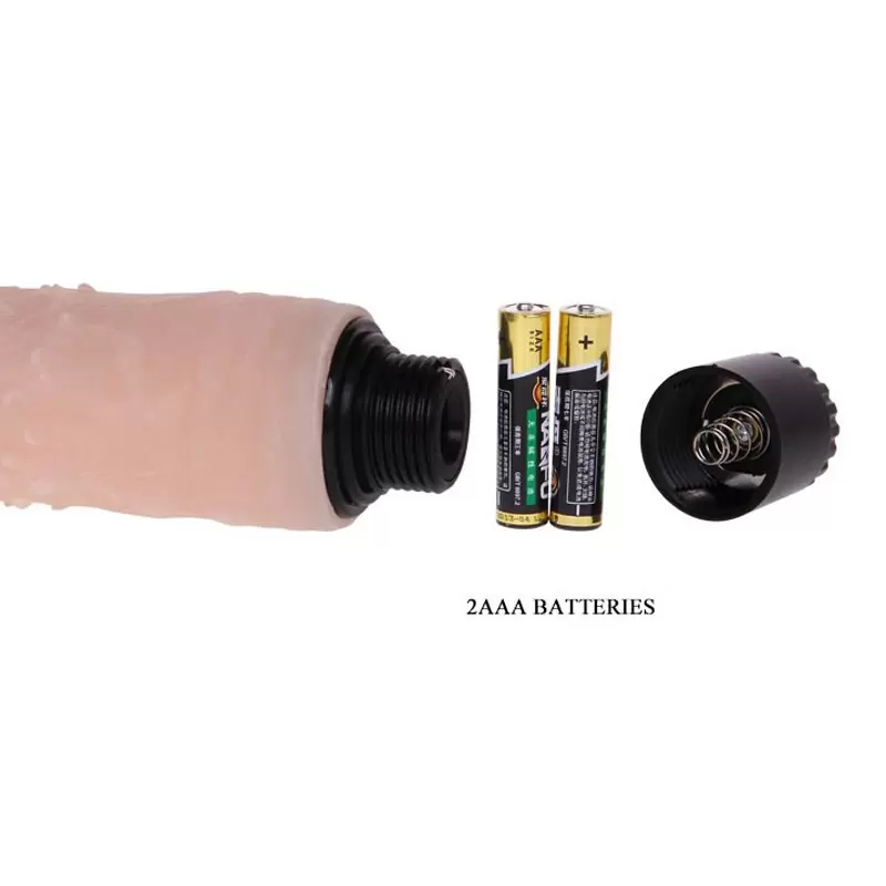 Водонепроницаемый реалистик с вибрацией и стимулирующими пупырышками The Realistic Cock – телесный