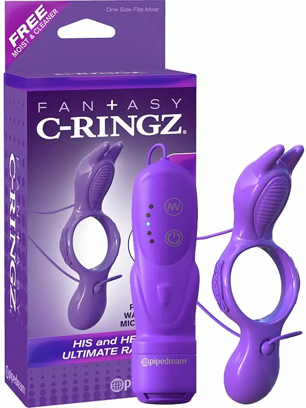 Эрекционное кольцо His And Hers Ultimate Rabbit с вибрацией – фиолетовый