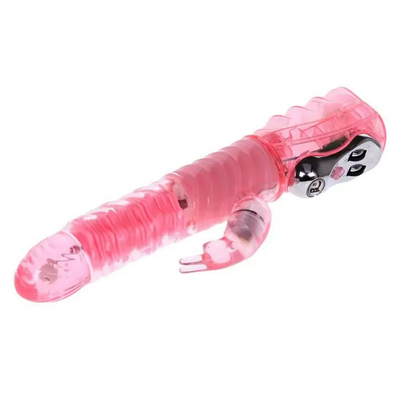 Хай-тек вибромассажер-ротатор Love Gift двойного действия с волнообразными стимулирующими движениями – розовый