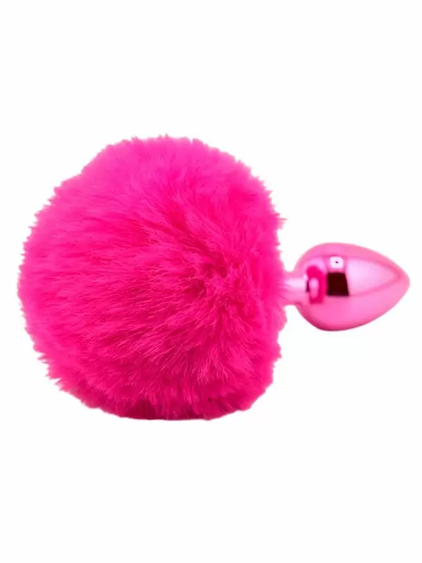 Розовая анальная пробка с заячьим хвостиком Small
