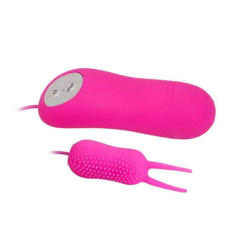 Оригинальный мини вибратор Blair со стимулирующими усиками и щетинками – розовый