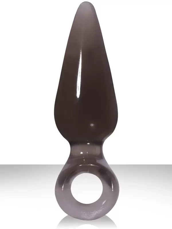 Анальная пробка большая с кольцом Jolie Pleasures - Charcoal