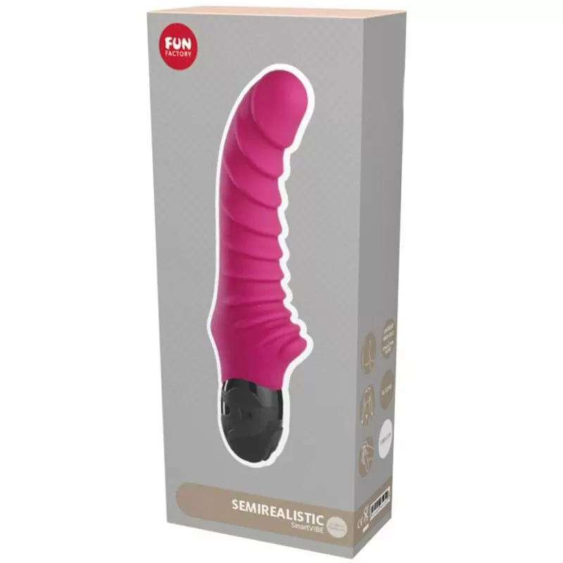 Водонепроницаемый вибратор-кролик Fun Factory Semirealistic, 22 см, силикон, смородиновый