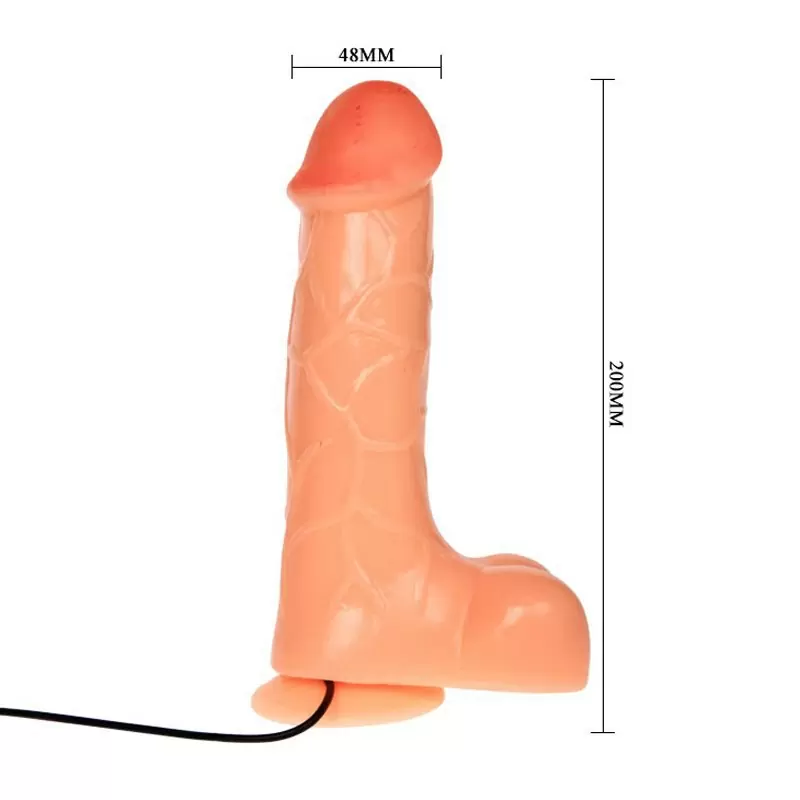 Толстый вибромассажер-реалистик с мошонкой на присоске Intrepid Imperor – розовый